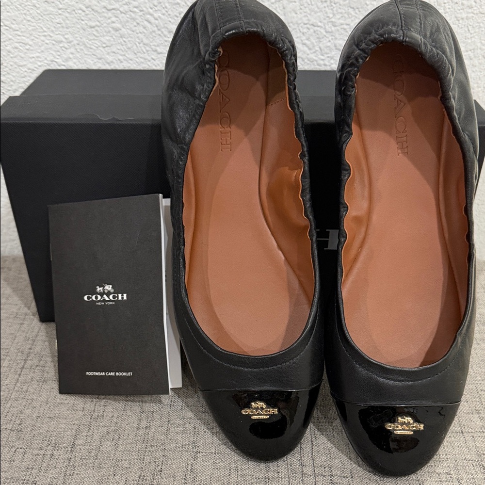 Coach Black Patent Leather Ballet Flats